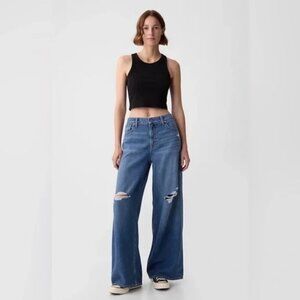 Gap Mid Rise UltraSoft Baggy Jeans_30 Petite_Excellent Condition_